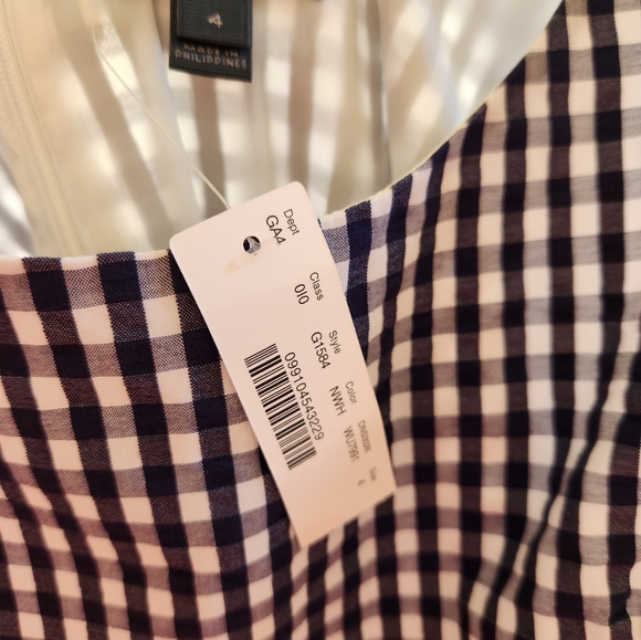 NWT J.Crew Navy Gingham Ruffle Hem Dress - Picture 5 of 6